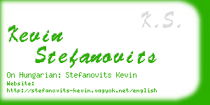 kevin stefanovits business card